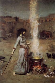 Le Cercle Magique de John William Waterhouse - © http://fr.wikipedia.org/wiki/Sorcier#mediaviewer/File:John_William_Waterhouse_-_Magic_Circle.JPG